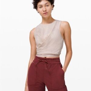 Lululemon Athletica Beige Wrap Tank Top